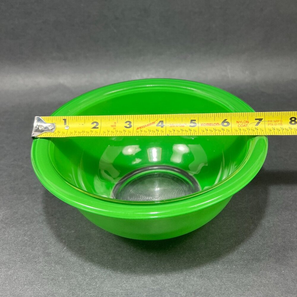 Vtg Pyrex 322 1 L Corning NY Glass Green Clear Bottom Mixing Nesting Bowl 80s - Picture 16 of 16